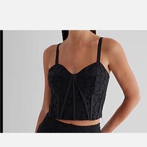 Express Black Lace Bustier